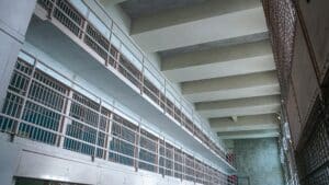 Explore the historical interior of Alcatraz Prison's cell block, a landmark in San Francisco.