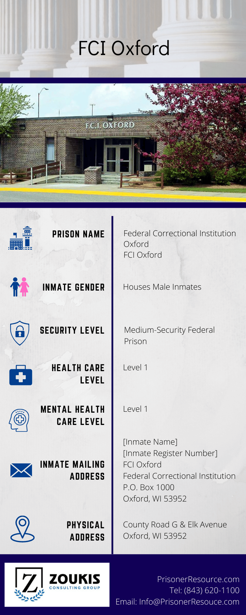Visitation Information for FCI Oxford Prison