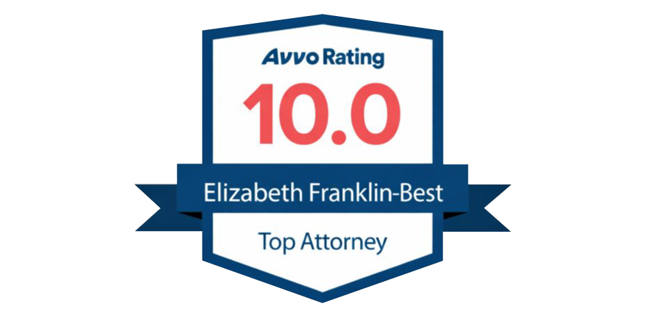 Avvo Rating 10.0 badge naming Elizabeth Franklin-Best a Top Attorney.