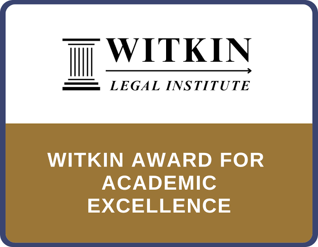 elizabeth franklin best awards Witkin Legal Institute Award for Academic Excellence.